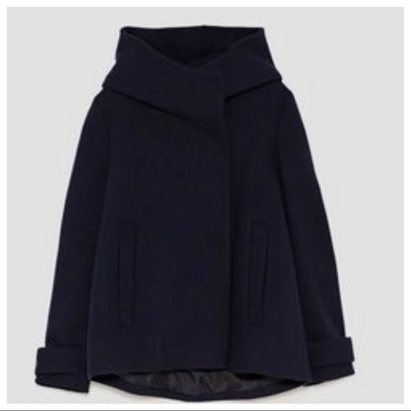 NWOT. Zara Navy Blue Short Coat. Size XS. - Picture 5 of 8
